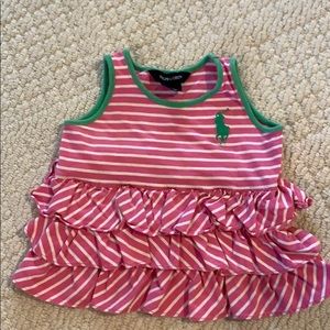 Ralph Lauren striped, ruffled tank